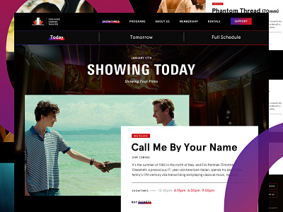 Showtimes Screen cinema movies ui ux web website