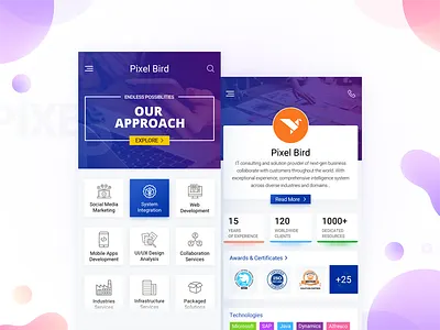 PixelBird Corporate Mobile App app application company corporate creative dashboard interaction it pixelbird profile ui ux