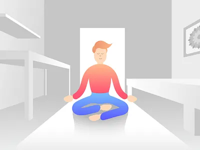 Meditation in Perspective calm gradient happiness illustration meditation peace poster smile spirituality yoga