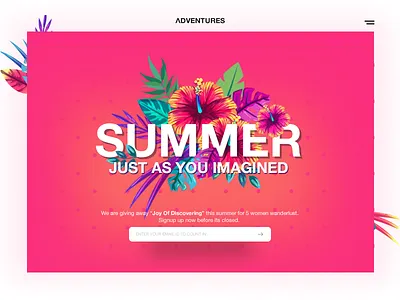 Summer Adventures designer freelance material mobileapp responsive travel trip ui vacation wanderlust web websitedesign