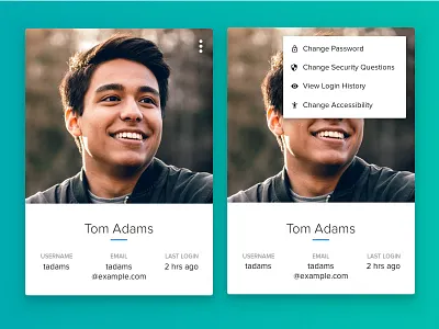 Bio Opps User Profile material material design minimal product profile screen simple ui visual design web web design website