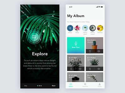 Plantology app app apple iphone x mobile plants ui ux watering app