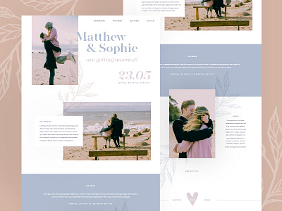 Wedding Splash Page couple getting married leaves love splash page website wedding