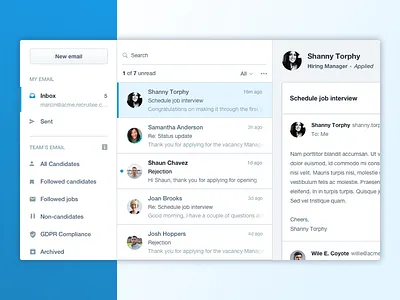 New mailbox admin candidate compose email filters inbox incoming mailbox product send thread webapp
