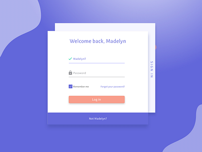Welcome back screen colourful indigo login material design welcome back