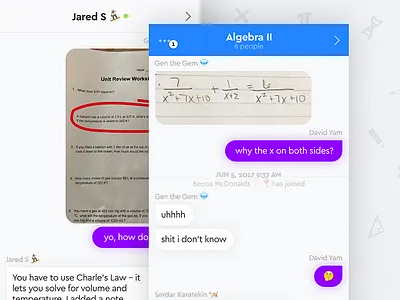 Socratic: Chat chat color education fun homework ios light mobile nav teens ui ux