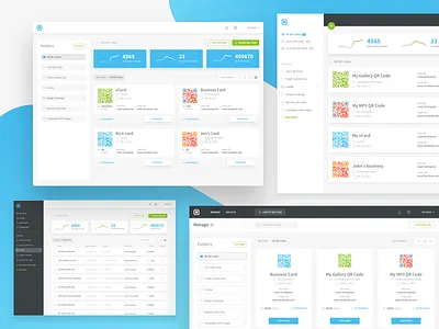 Manage QR Codes - Dashboard dashboard design exploration folders grid manage qr qrcodes redesign stats ui ux