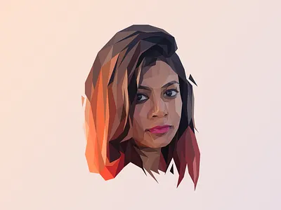Rosaleen Sahoo illustration lowpoly portrait