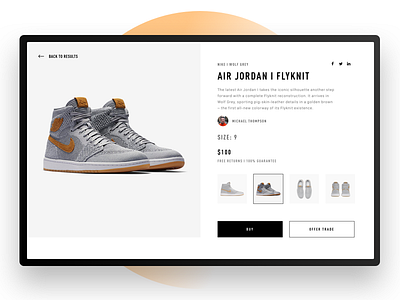 Product Detail app bold clean design detail interface minimal mondrian ui ux website white