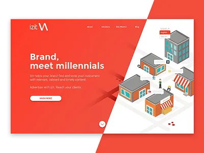 Izit web app brand design digital gradient illustration isometric web