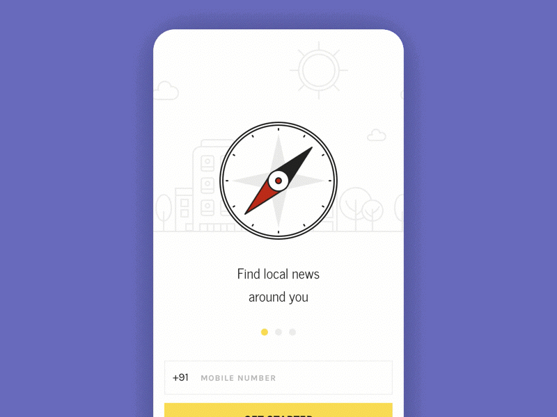 hyperlocal News app animation brewex illustration news app principle app ui walkthrough