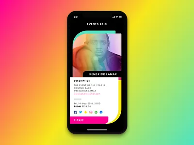 Product Page Events 11 category ecommerce ios iphonex list music page product sketch ticket xd