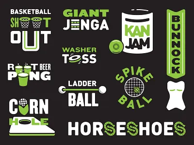 backyard games basketball bunnock cornhole horseshoes jenga kanjam ladder ball pong root beer spike ball washer toss