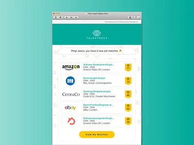 Job Matches | Email Alerts | Talent Deck alerts email job matches notifications talent deck
