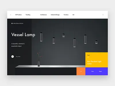 Vessel Product black design lamp minimal product web yellow