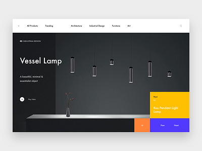 Vessel Product black design lamp minimal product web yellow