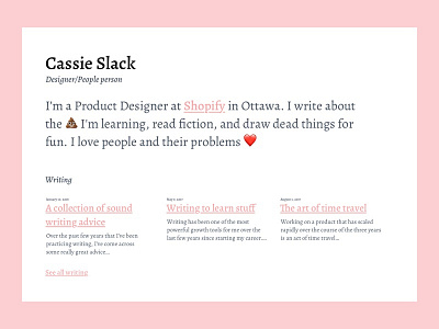 Site design blog landing page personal portfolio site website writing