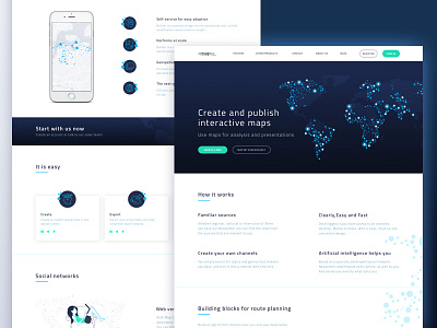 Maps creator creator dots icons illustration maps networks retina social ui ux