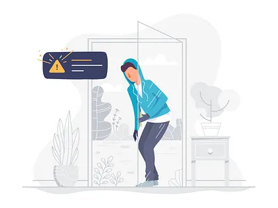 Burglar Alarm alarm apartment burglar illustration notification