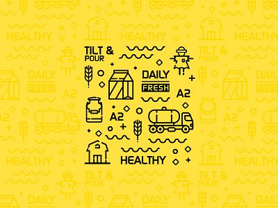 Seamless Pattern branding flavored milk minimalist pattern seamless