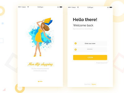 Onboarding & login Screen app design clean ui fashion app ios app design login screens login signup screens onboarding designs simple designs ui designer mumbai welcome screens