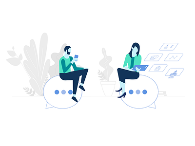 Innovative Tax Relief art business conversation digital drawing illustration illustrator messaging minimal plants vector