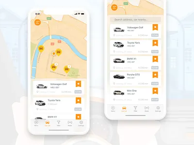 Citybee Car Sharing App for iOS car list car radar car sharing cars citybee filters ios ios app iphone x map map list sharing
