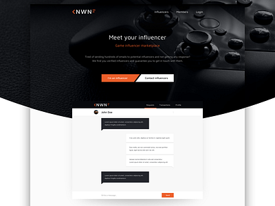 Landing: gaming influencer market esport gaming gaming influencers influencer market landing page
