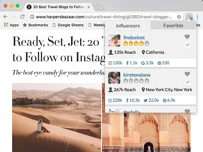 Influence Engage Chrome Extention chrome influence stats