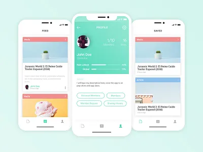 Articles app app application article bar bottom dislike feed love profile swipe tinder