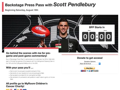 Behind The Scenes clock fundraiser sports