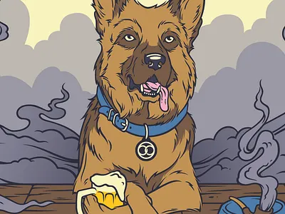 Foggy Dew beer can dew dog foggy german label pipe shepherd smoke three rings brewery