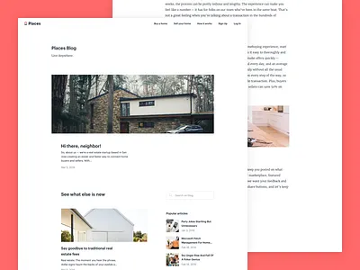 Places - Blog blog post clean desktop graphik images interface merriweather red significa ui white
