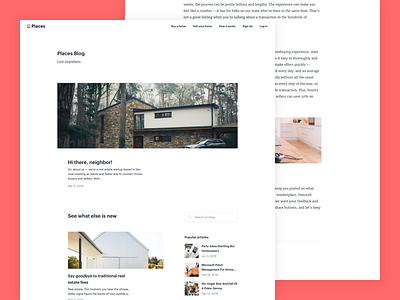 Places - Blog blog post clean desktop graphik images interface merriweather red significa ui white