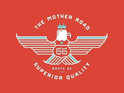 Eagle Pennant badge eagle illustration pennant route 66 screen printing