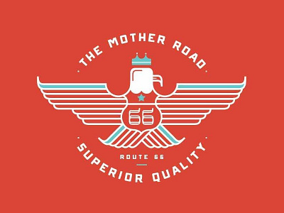 Eagle Pennant badge eagle illustration pennant route 66 screen printing