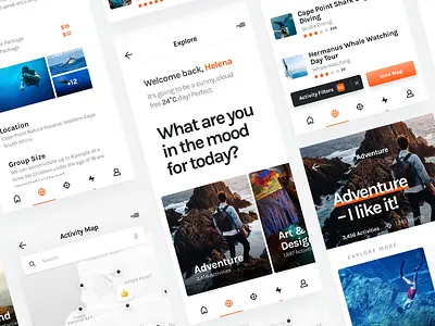 AdventureScout Mobile App adventure app detail explore filter ios iphone map mobile navigation product slider