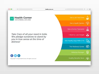 Health Corner - One Page Website desktop website doctor consult fitness health home page landing page minimal ui ux web app website yoga