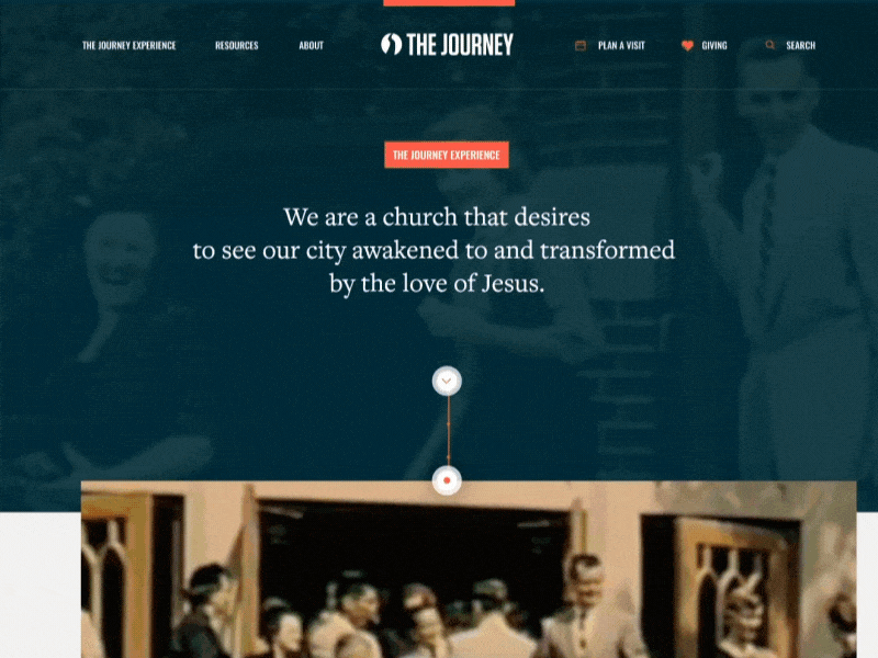 The Journey - Exprience christian church events history jesus linear religion scroll timeline website
