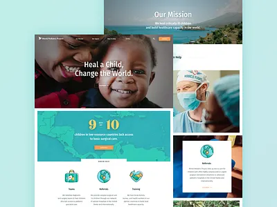 World Pediatric Project bright charity colorful donate hospital icon illustration volunteer web website