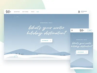 Winter Holiday Quiz illustrations landing page quiz ui ux web