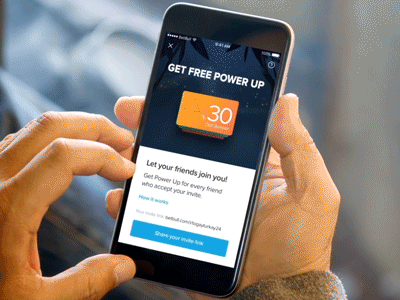 Power Up animation bet card free gif ios mobile share