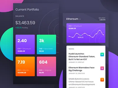 FREEBIE — Cryptocurrency Wallet bitcoin chart cryptocurrency ethereum free freebie gradient ico mobile news wallet