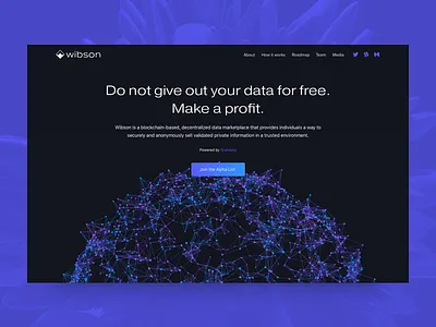 Wibson Commercial Page blue landing marketplace startup violet