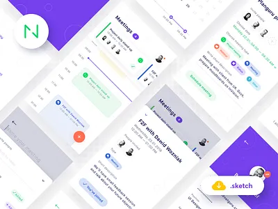 ๐๏ธ Planguru - Free Mobile UI Kit ๐.sketch android calendar cards free freebie ios mobile organize plan profile sketch ui