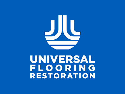 Universal Flooring Restoration Main Logo brand design identity lines logo minimal thick type utilitarian vector