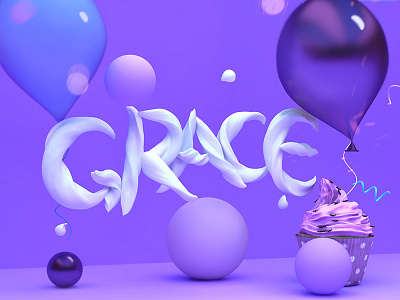 An ice cream font design. design c4d font ice cream font iphone x