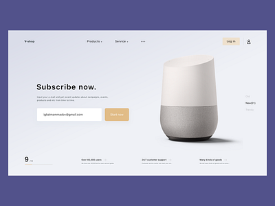 Shopping,Startup website header. flat header product shop startup ui web