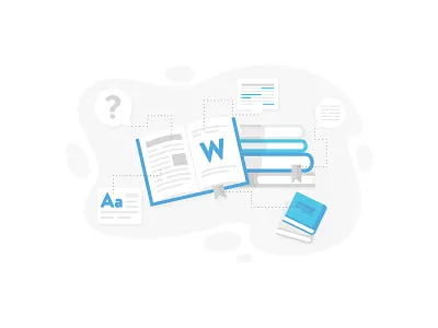 Wolfhouse Website Dictionary Illustration book doctionary flat illustration simple website