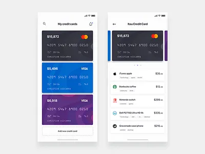 Credit card wallet - Daily UI Challenge 22/365 ap credit card fintech interaction design ixda ui ui design user experience user interface ux ux design wallet